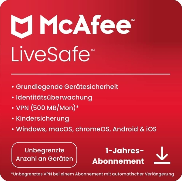 McAfee LiveSafe 2023 - www.software-shop.com.de