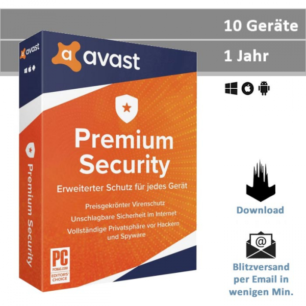 Avast Premium Security, 10 Geräte - 1 Jahr / www.software-shop.com.de