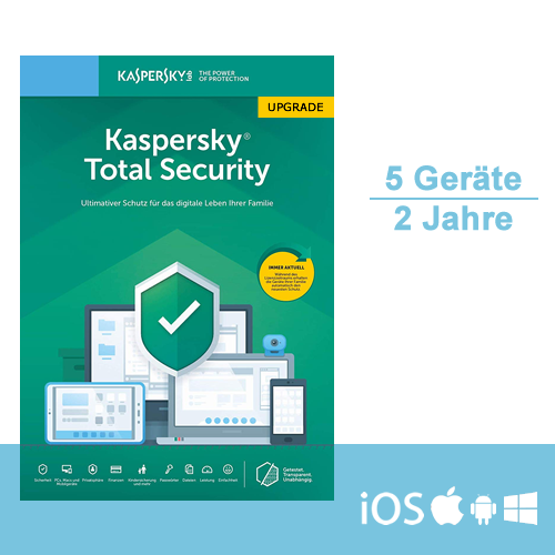 Kaspersky Total Security 2019/2020 Upgrade, 5 Geräte - 2 Jahre, ESD, Download
