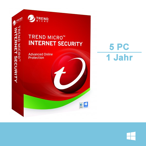 Trend Micro Internet Security 2017, 5 PC - 1 Jahr, Download