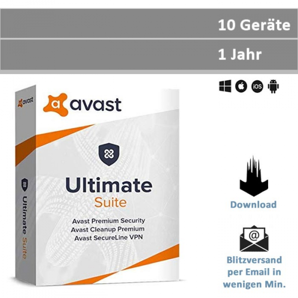 Avast Ultimate Suite, 10 Geräte - 1 Jahr / www.software-shop.com.de