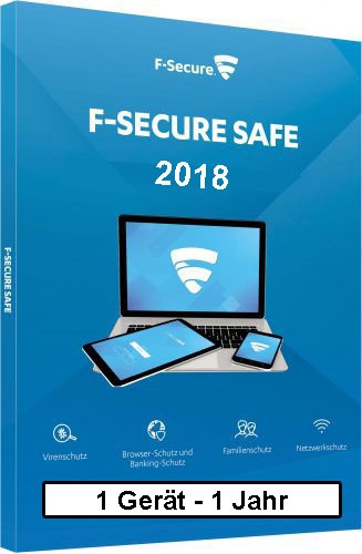 F-Secure Safe Internet Security 2018, 1 Gerät - 1 Jahr, Download Win/Mac/Android/iOS