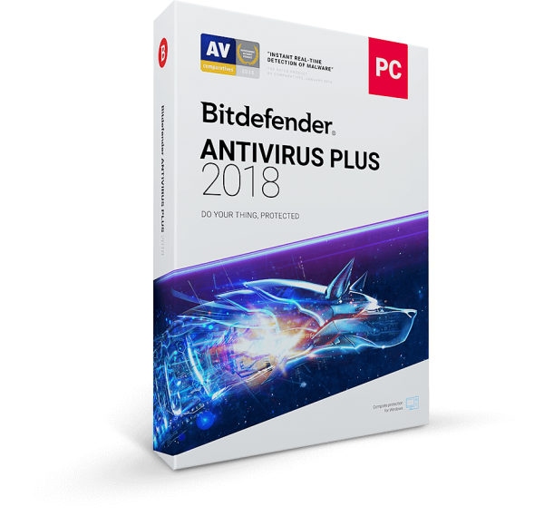 Bitdefender Antivirus Plus 2018, 3 PC - 1 Jahr, Download