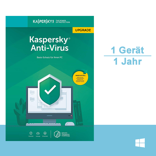 Kaspersky Anti-Virus 2019 Upgrade, 1 PC - 1 Jahr, ESD, Download