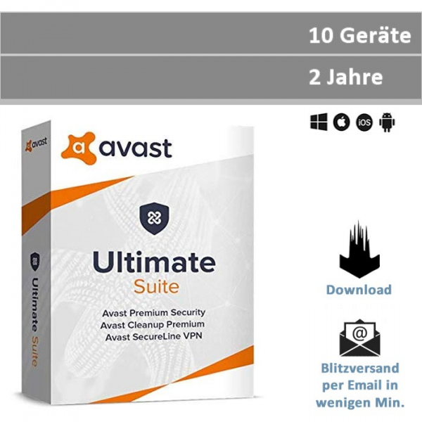 Avast Ultimate Suite, 10 Geräte - 2 Jahre / www.software-shop.com.de