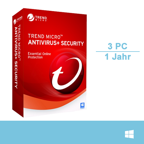 Trend Micro Antivirus+ Security 2017, 3 PC - 1 Jahr, Download