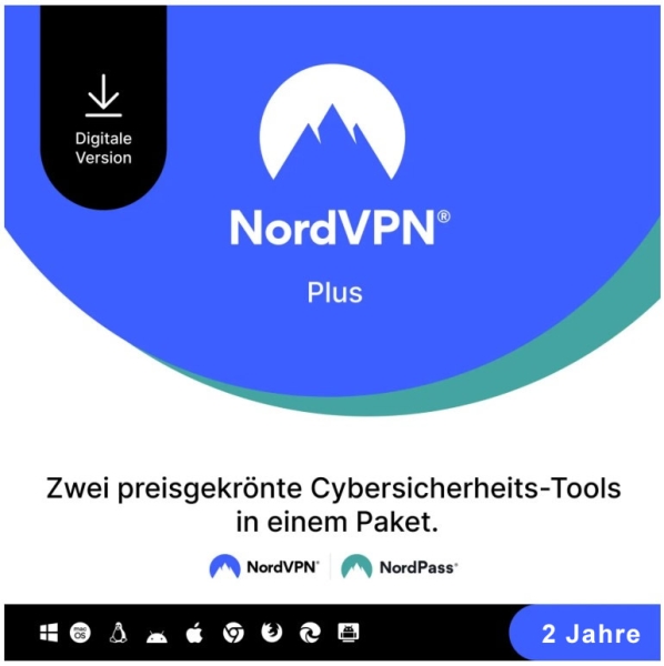 NordVPN Plus, 10 Geräte - 2 Jahre, Download