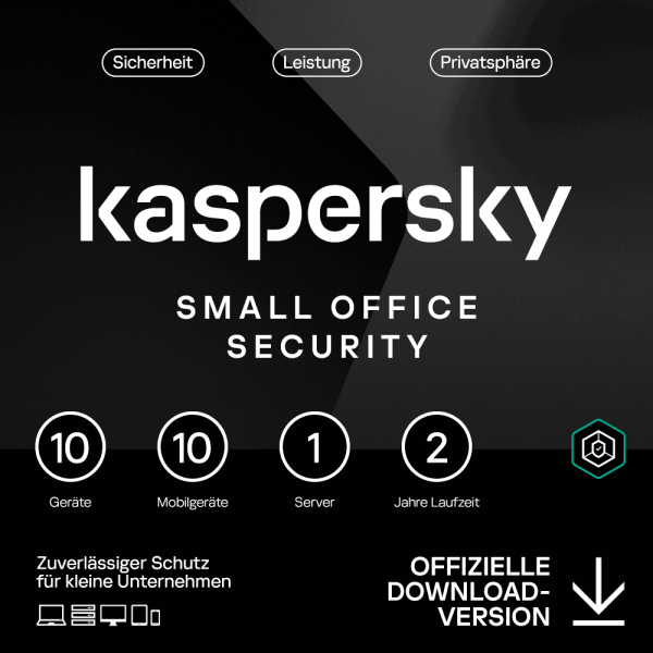 Kaspersky Small Office Security 2026 – 1 Server + 10 Geräte + 10 Mobile Lizenz