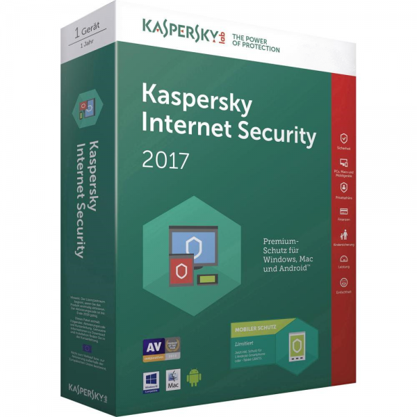 Kaspersky Internet Security 2017 Multi-Device, 2 Geräte - 1 Jahr, Download, Upgrade